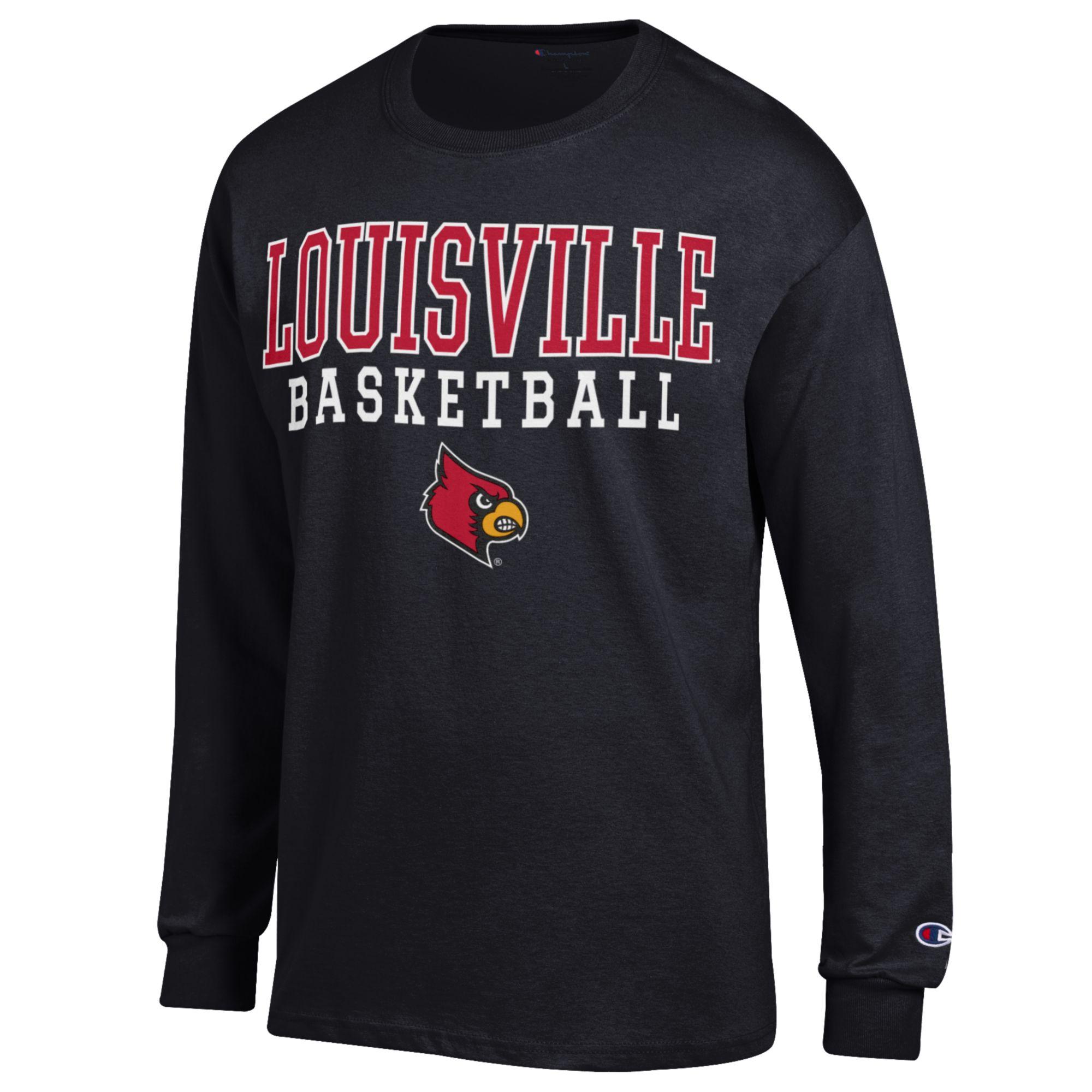 Men's Champion Black Louisville Cardinals Basketball Stack Long Sleeve T-Shirt - Image 3