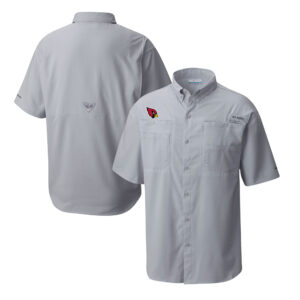 Men's Columbia Gray Arizona Cardinals Tamiami Omni-Shade Button-Down Shirt