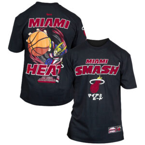 Unisex Hyperfly Black Miami Heat NBA x My Hero Academia All Might Smash T-Shirt