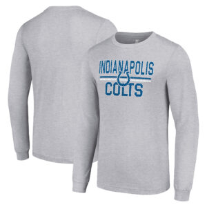 Men's Starter Heather Gray Indianapolis Colts Team Mesh Print Graphic Long Sleeve T-Shirt