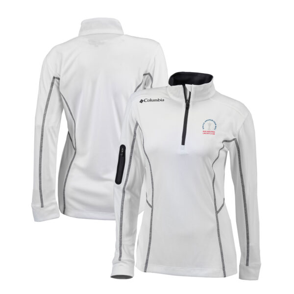 Women's Columbia  White 2024 U.S. Amateur Four-Ball Omni-Wick Shotgun Quarter-Zip Pullover Top