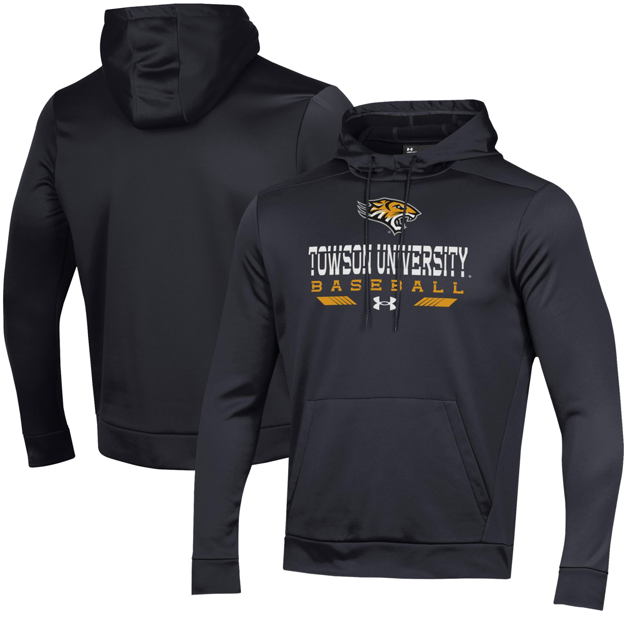 Men's Under Armour Black Towson Tigers Baseball Pullover Hoodie - Image 2