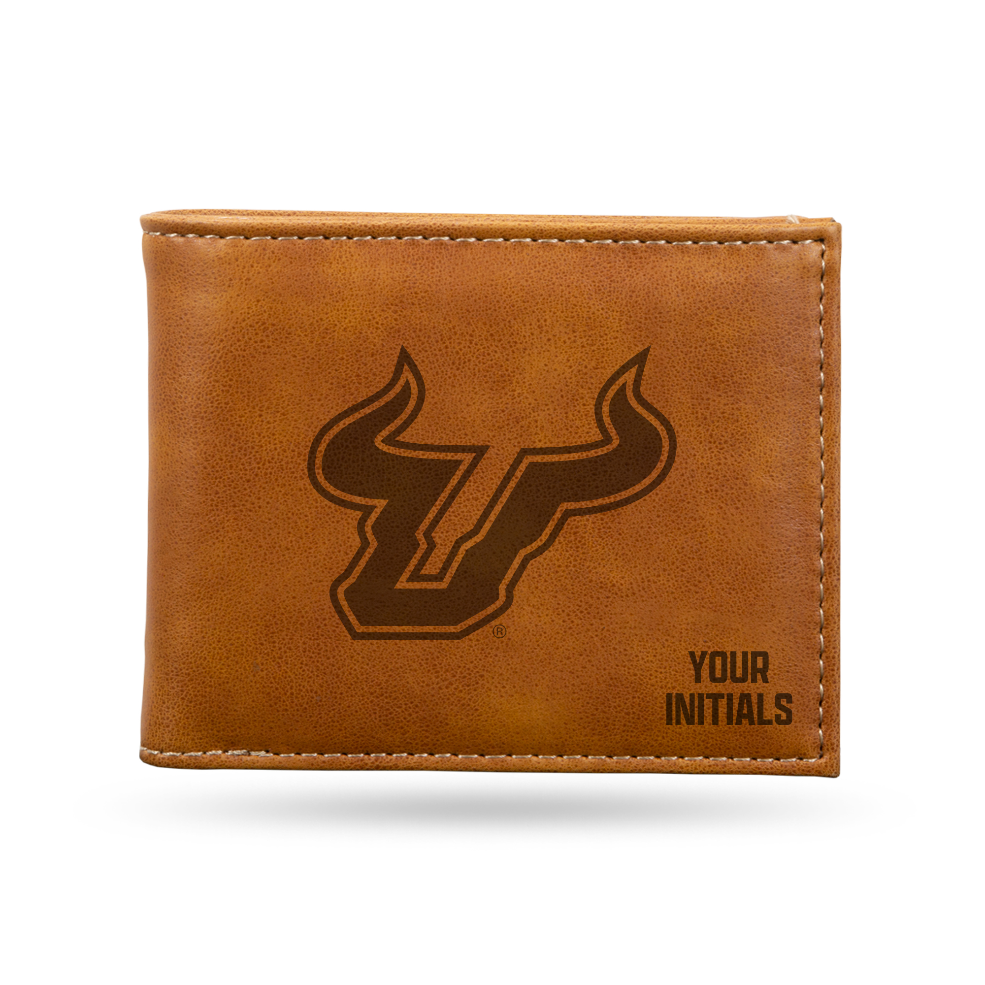 Brown South Florida Bulls Personalized Billfold Wallet
