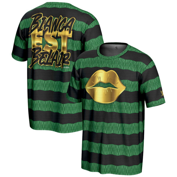 Youth ProSphere Green/Black Bianca Belair Gold Lips T-Shirt
