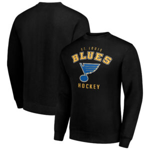 Men's Starter Black St. Louis Blues Team Logo Graphic Fleece Pullover Sweatshirt