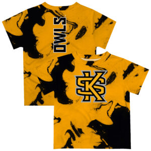 Infant Vive La Fete Gold/Black Kennesaw State Owls Marble Print T-Shirt