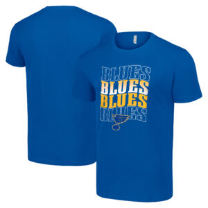 Men's Starter Blue St. Louis Blues Four Team Name Logo T-Shirt