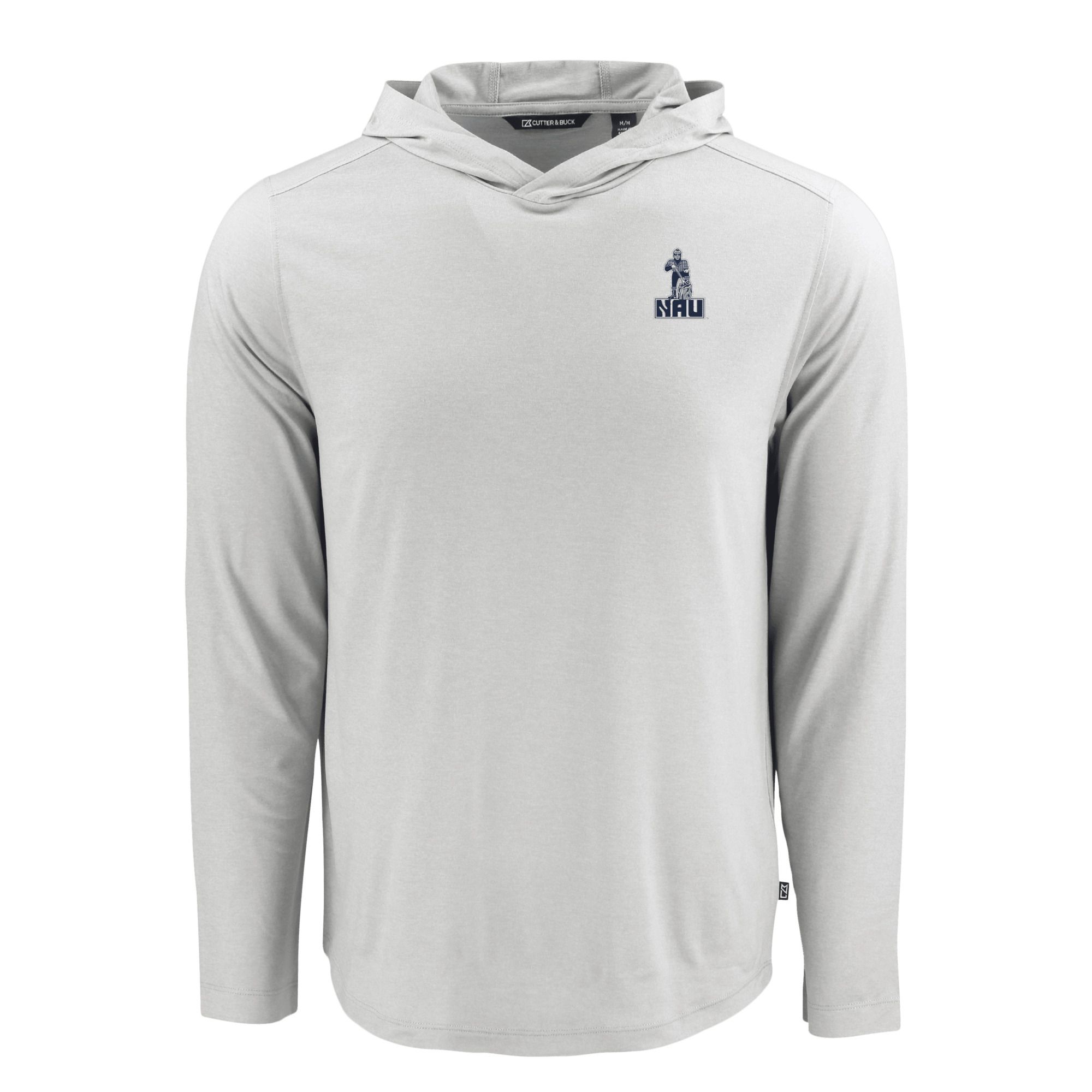 Men's Cutter & Buck Gray Northern Arizona Lumberjacks Coastline Epic Comfort Eco Recycled Long Sleeve Hoodie T-Shirt - Image 3