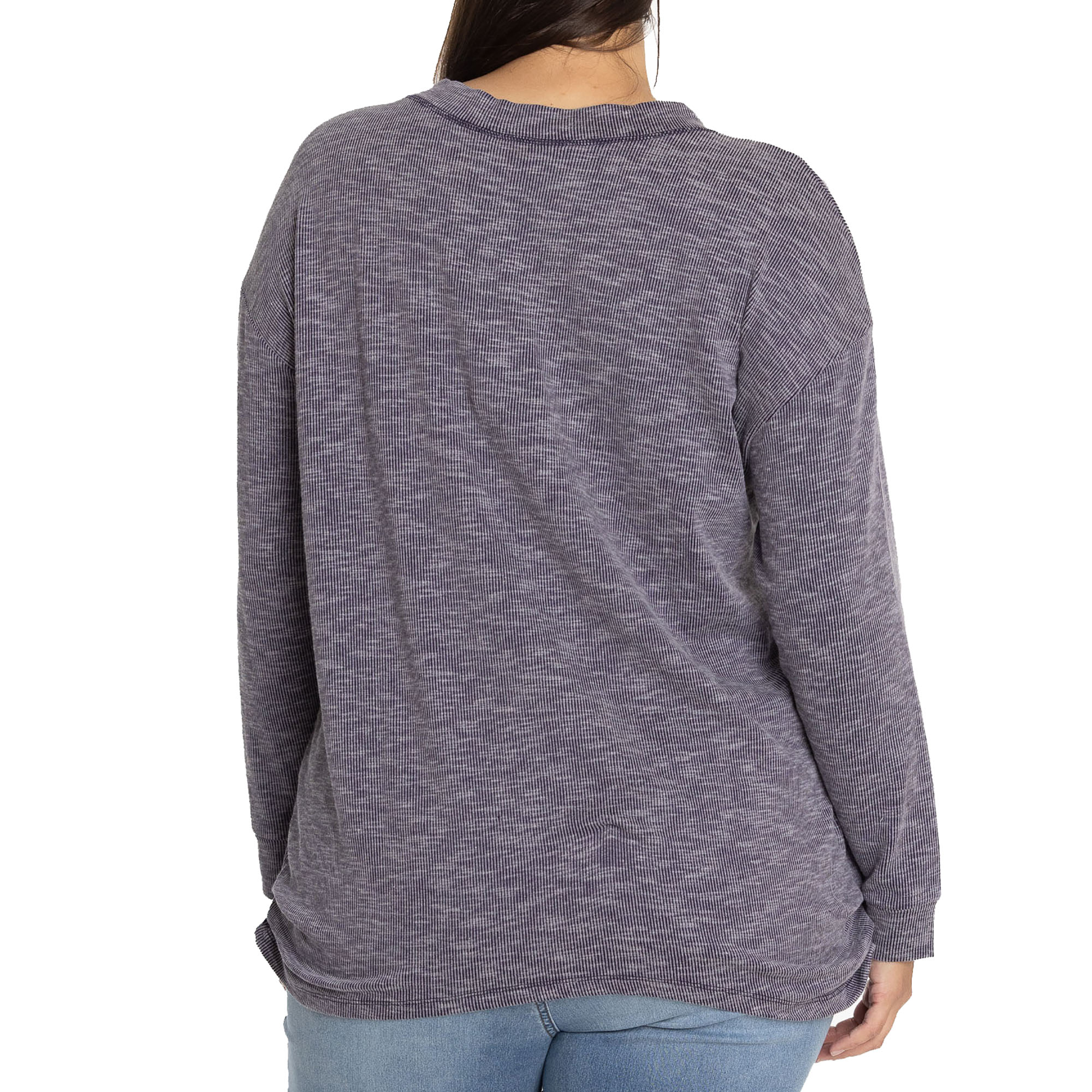 Women's Navy Michigan Wolverines Bailey V-Neck Tri-Blend Tunic - Image 5