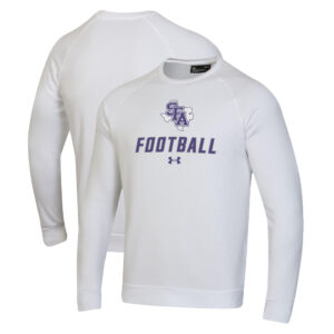 Men's Under Armour  White Stephen F Austin Lumberjacks Football Rival Fleece Raglan Pullover Sweatshirt