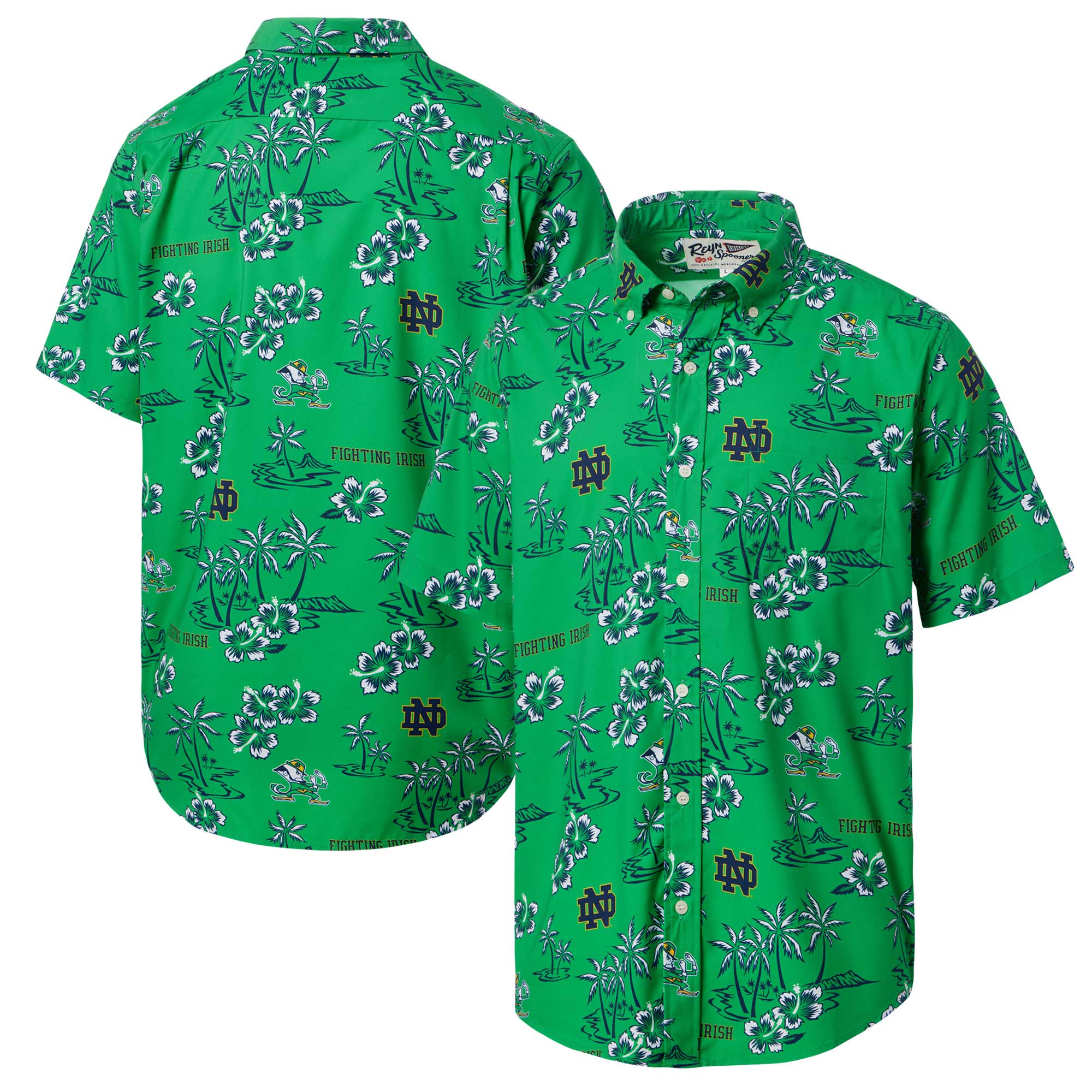 Men's Reyn Spooner Kelly Green Notre Dame Fighting Irish Classic Button-Up Shirt