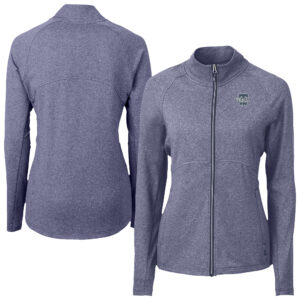 Women's Cutter & Buck Heather Navy Philadelphia Phillies Adapt Eco Knit Heather Recycled Full-Zip Jacket