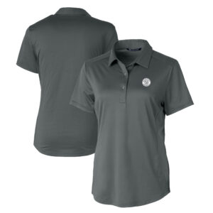Women's Cutter & Buck Gray Milwaukee Brewers Eco Textured Stretch Recycled Polo