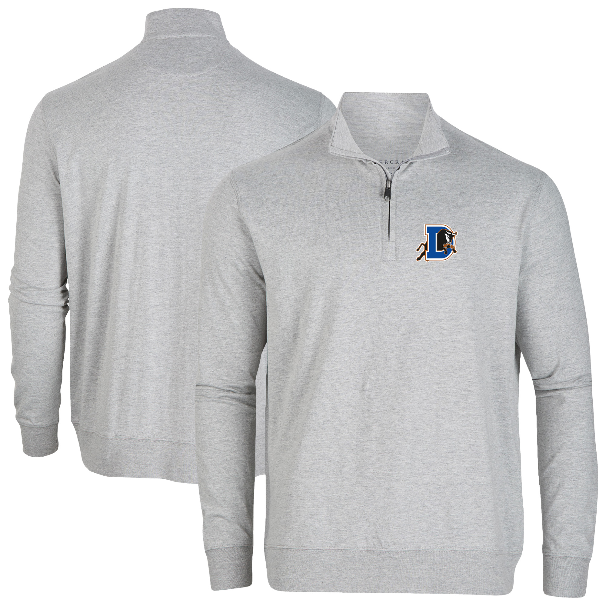 Men's Heather Gray Durham Bulls Alumni Quarter-Zip Pullover Top - Image 2