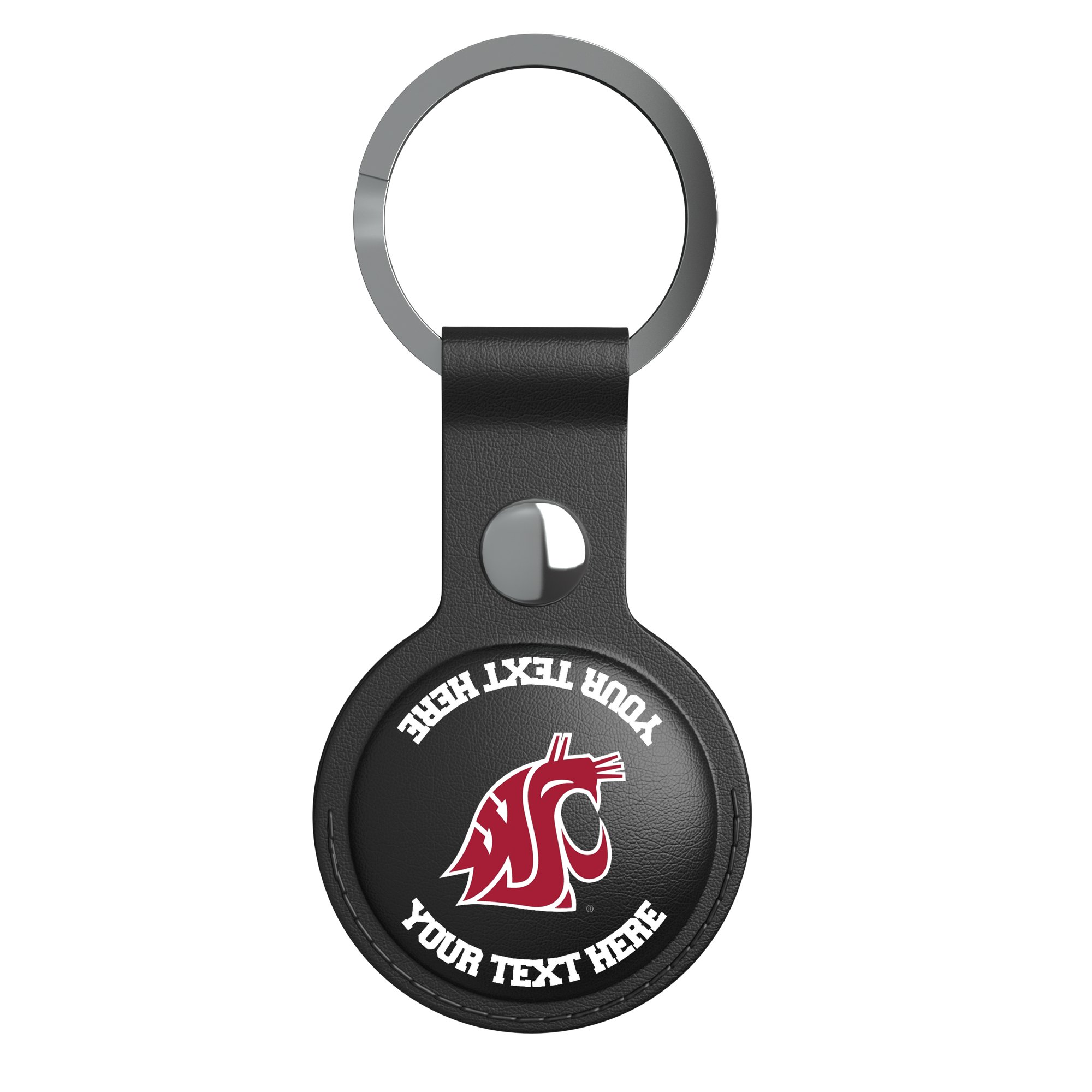 Keyscaper Black Washington State Cougars Personalized AirTag Holder