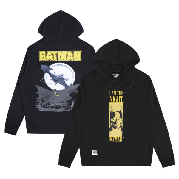 Men's Freeze Max  Black Batman Comics I Am The Night Pullover Hoodie