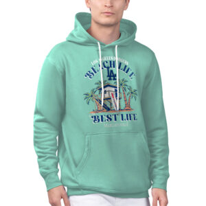 Men's Margaritaville Mint Los Angeles Dodgers Beach Hut Graphic Pullover Hoodie