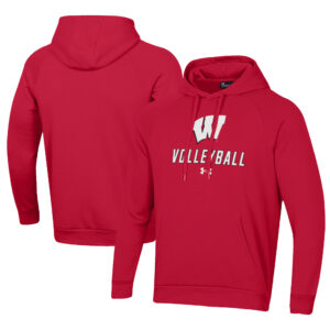 Men's Under Armour Red Wisconsin Badgers Rival Fleece Pullover Hoodie
