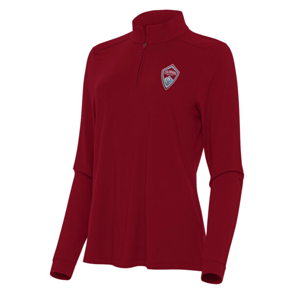 Women's Antigua Burgundy Colorado Rapids Logo Intent Quarter-Zip Top