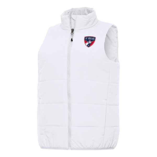 Women's Antigua White FC Dallas Experience Full-Zip Vest