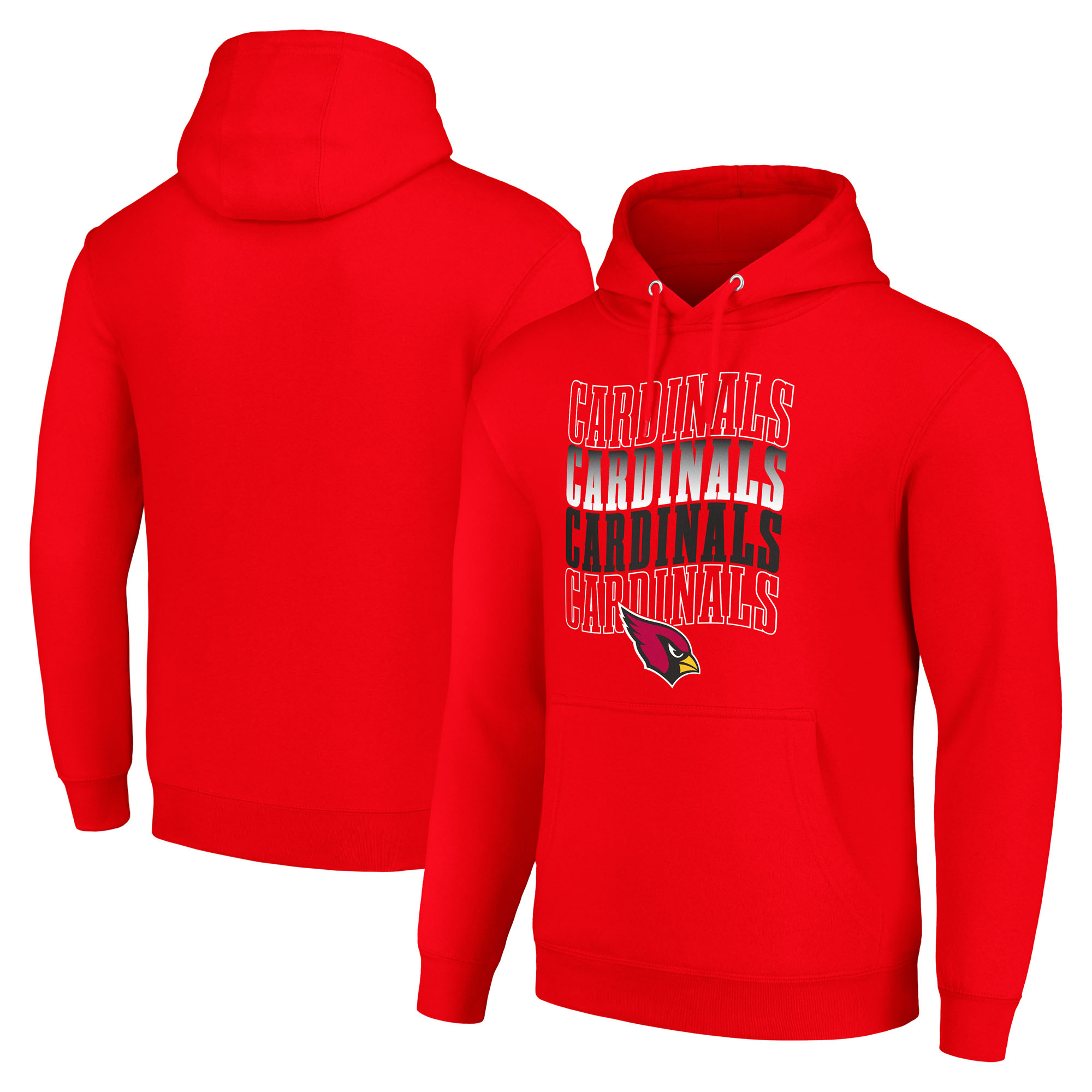 Men's Starter Cardinal Arizona Cardinals Four Team Name Logo Fleece Pullover Hoodie - Image 2