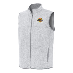Men's Antigua Heather Gray Marquette Golden Eagles Fortune Full-Zip Vest