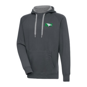 Men's Antigua Charcoal North Dakota Big & Tall Victory Raglan Pullover Hoodie