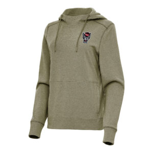Women's Antigua Olive NC State Wolfpack Justice Pullover Hoodie