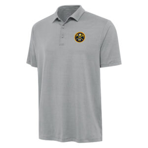 Men's Antigua Gray Denver Nuggets Reprocess Polo