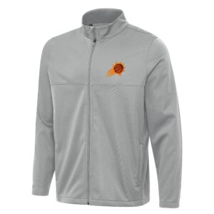 Men's Antigua Gray Phoenix Suns Links 2 Full-Zip Golf Jacket