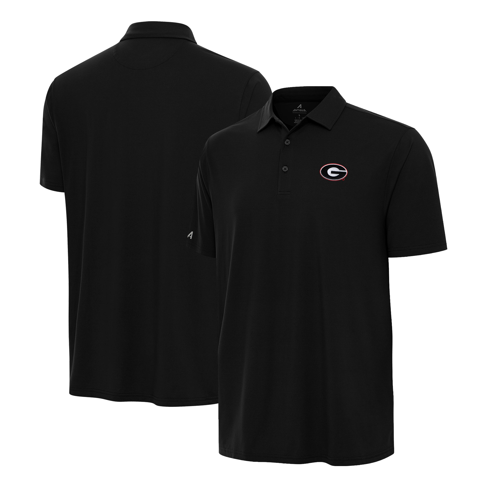 Men's Antigua Black Georgia Bulldogs Era Polo