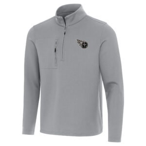 Men's Antigua  Gray Tennessee Titans Insider Quarter-Zip Jacket