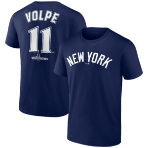 Men's Anthony Volpe Navy New York Yankees 2024 World Series Push Limits Name & Number T-Shirt