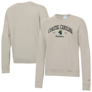 Women's Champion  Oatmeal Coastal Carolina Chanticleers Powerblend Pullover Sweatshirt