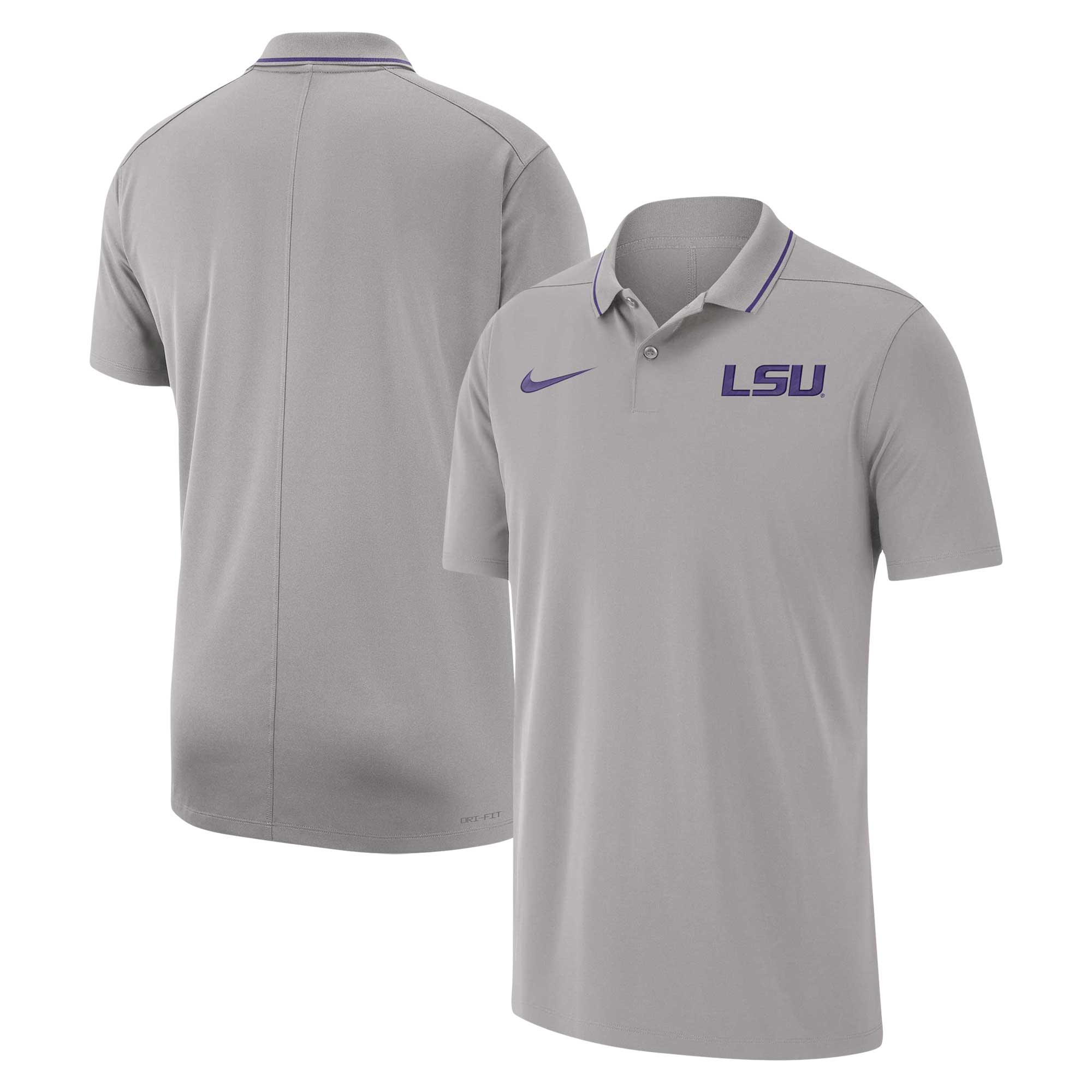 Men's Nike Gray LSU Tigers 2023 Coaches Performance Polo - Image 2