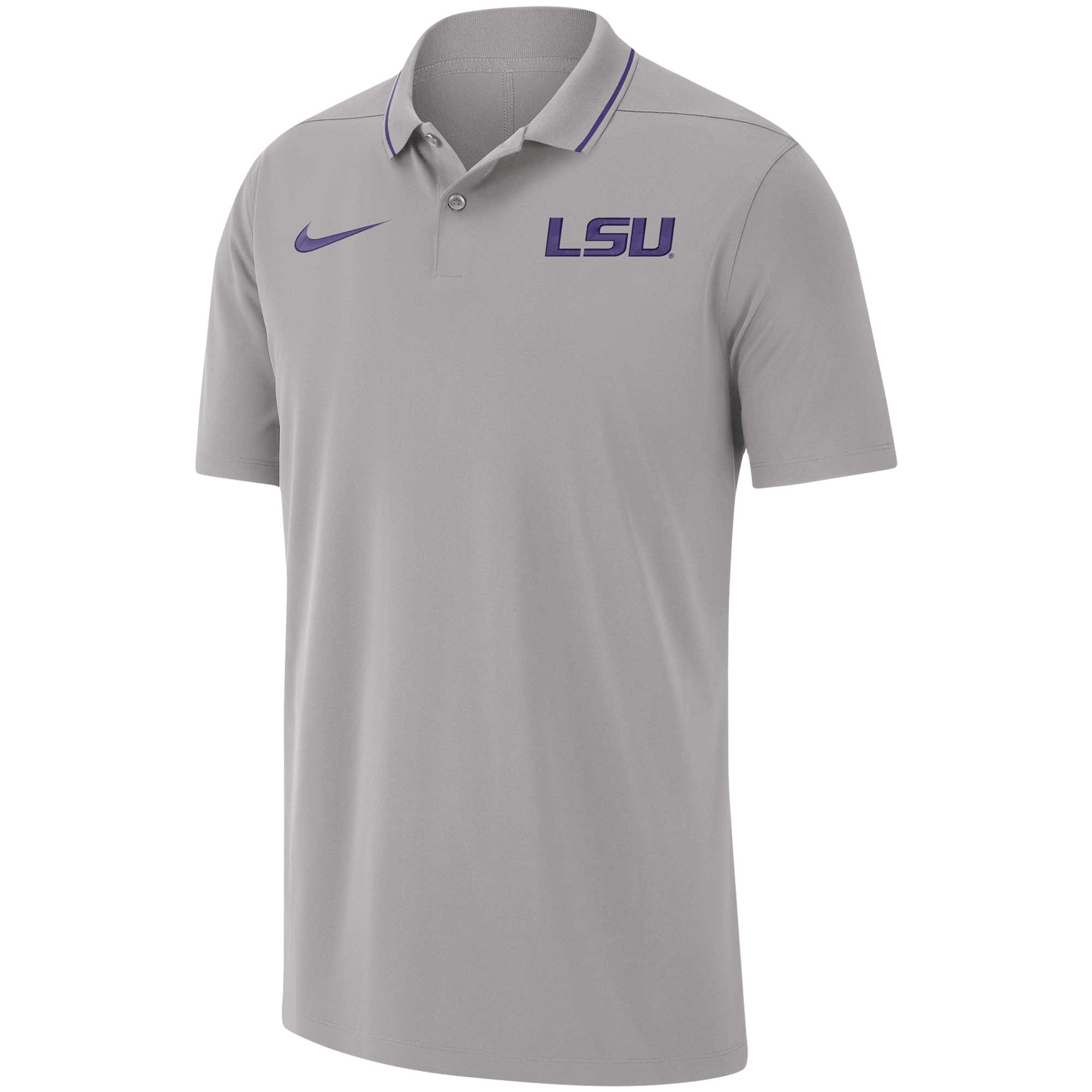 Men's Nike Gray LSU Tigers 2023 Coaches Performance Polo - Image 3