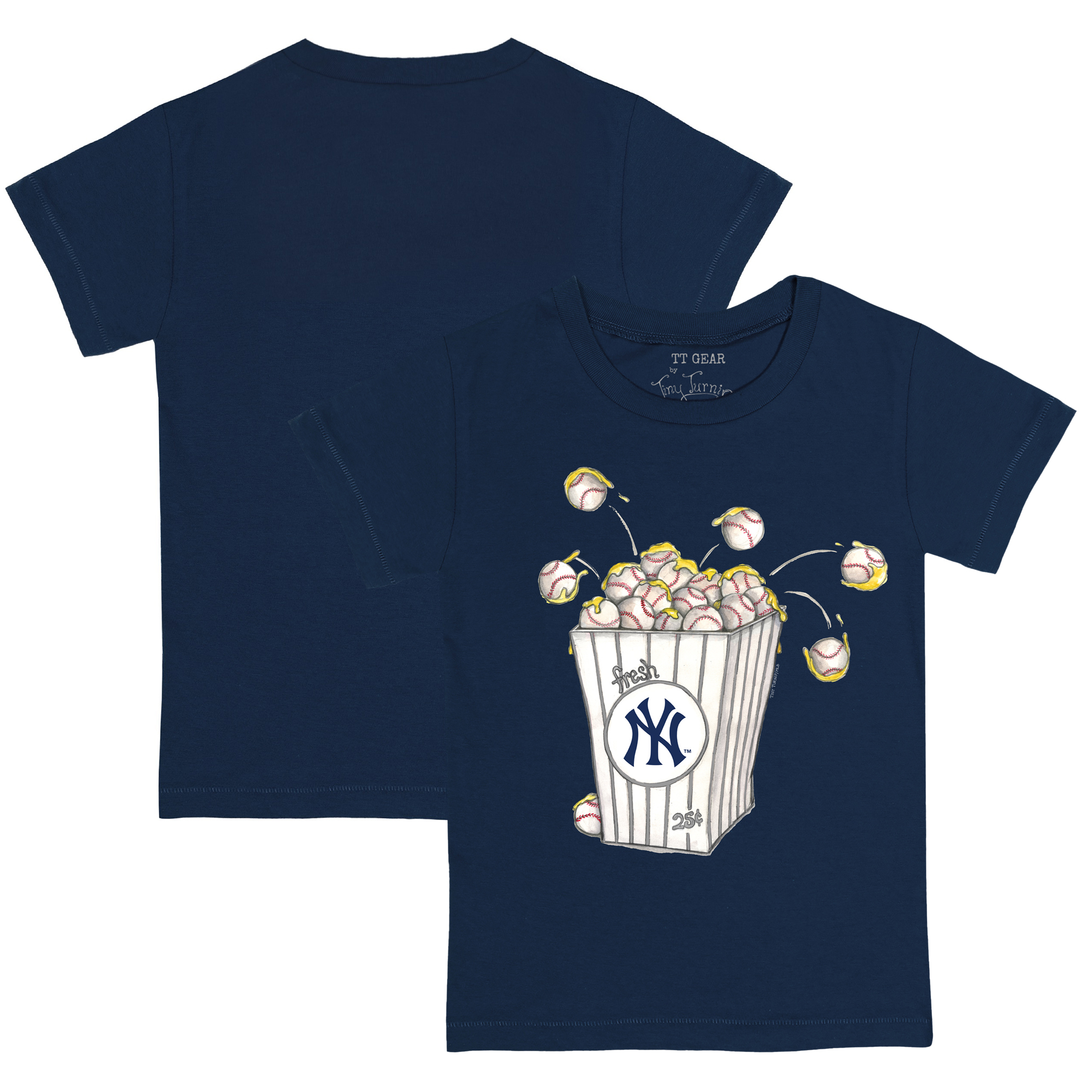 Toddler Tiny Turnip Navy New York Yankees Popcorn T-Shirt - Image 5