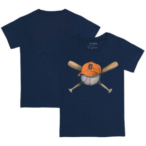 Youth Tiny Turnip Navy Detroit Tigers Hat Crossbats T-Shirt