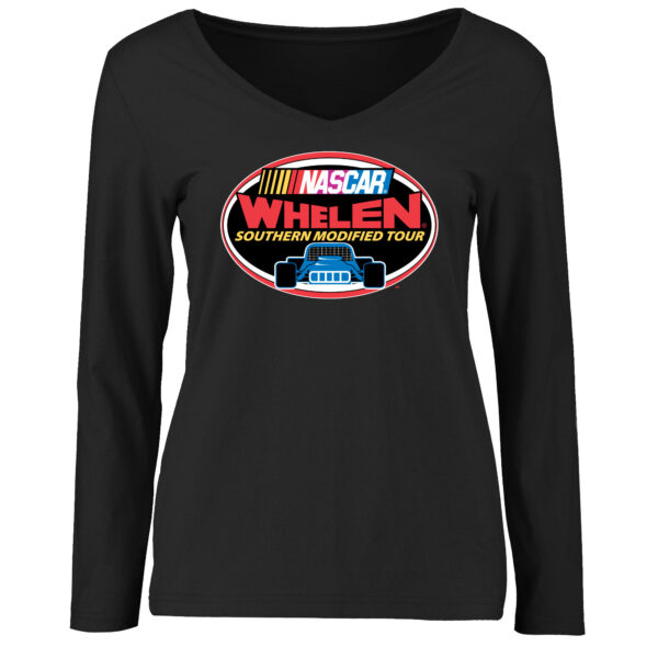 Women's Black NASCAR Whelen Southern Modified Tour Logo Long Sleeve T-Shirt