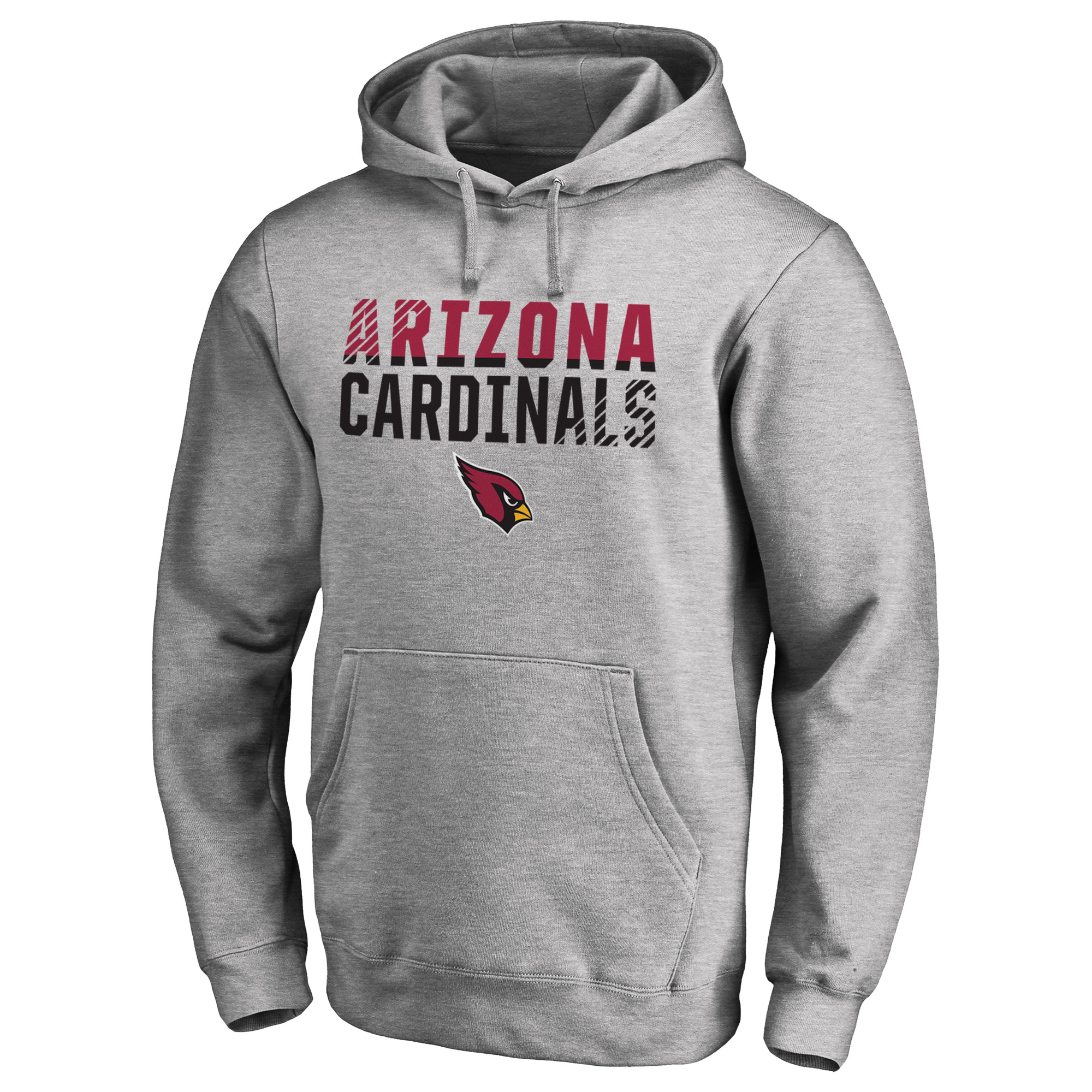 Men's Ash Arizona Cardinals Iconic Collection Fade Out Pullover Hoodie