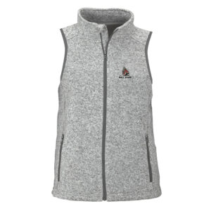 Women's Heather Gray Ball State Cardinals Summit Fleece Full Zip Sweater Vest