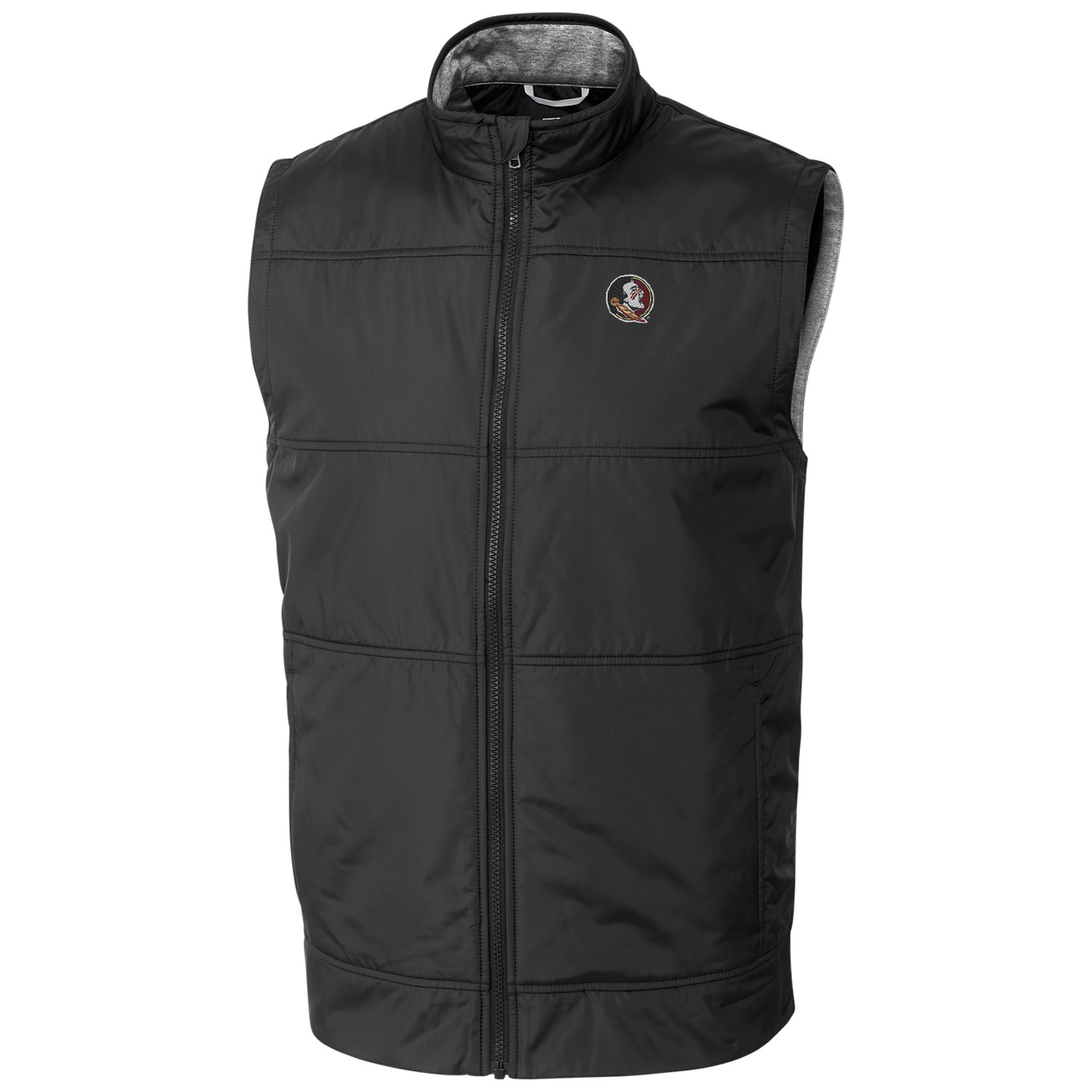 Men's Cutter & Buck Black Florida State Seminoles Stealth Full-Zip Vest