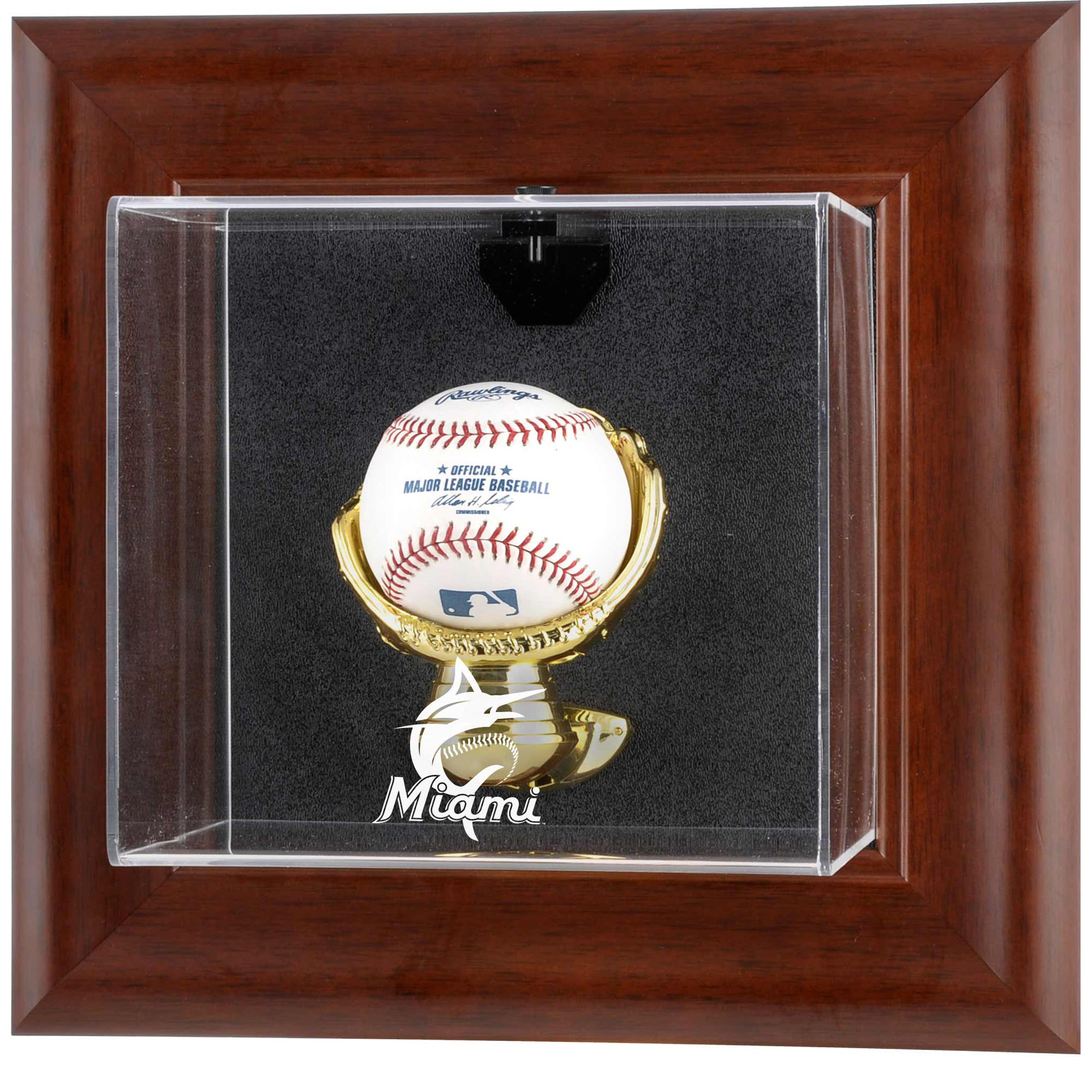 Miami Marlins Framed Wall-Mounted 2019 Logo Baseball Display Case