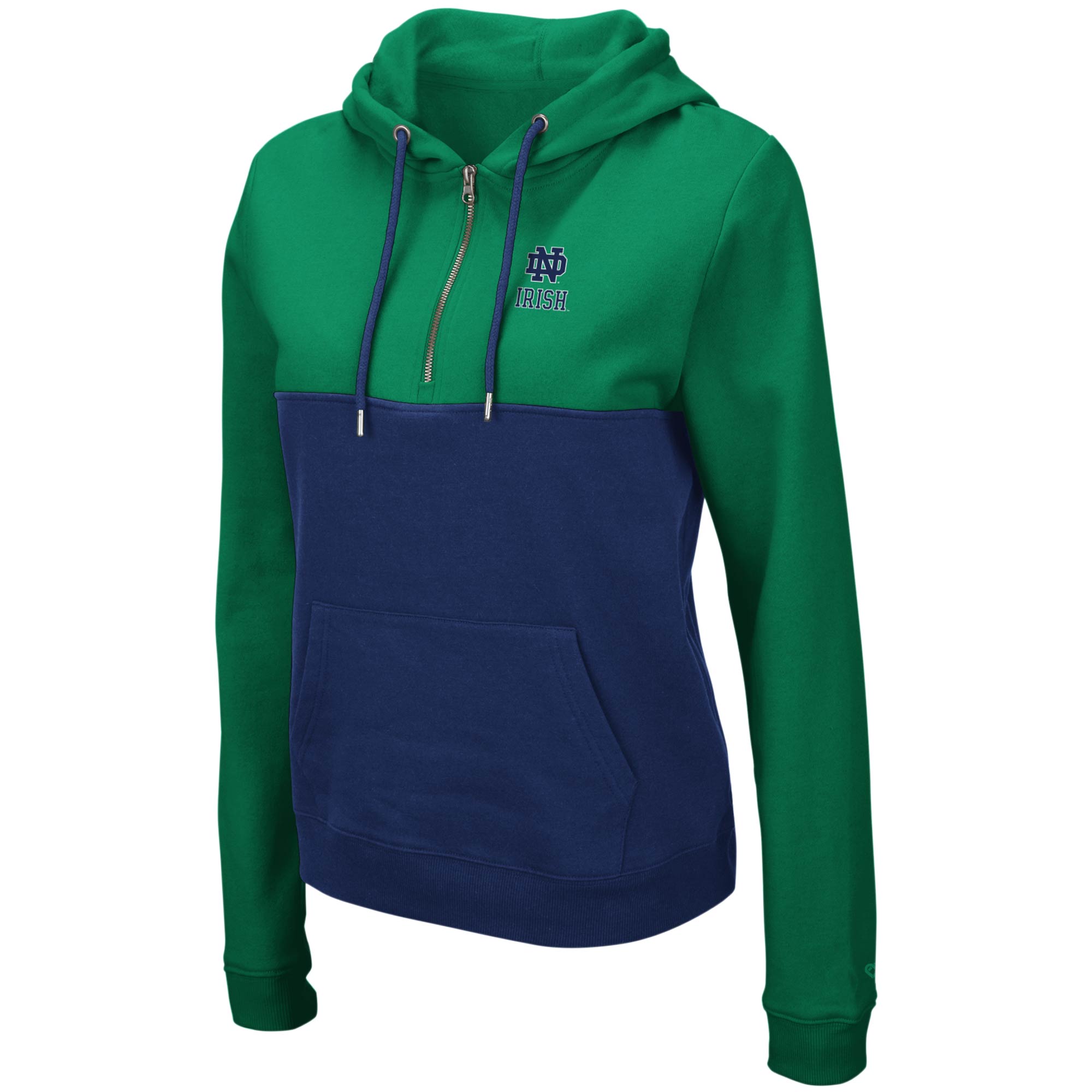 Women's Colosseum Green/Navy Notre Dame Fighting Irish Aidan Lightweight Half-Zip Hoodie - Image 3