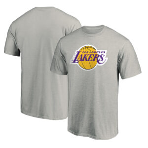 Men's Fanatics Heathered Gray Los Angeles Lakers Primary Team Logo T-Shirt