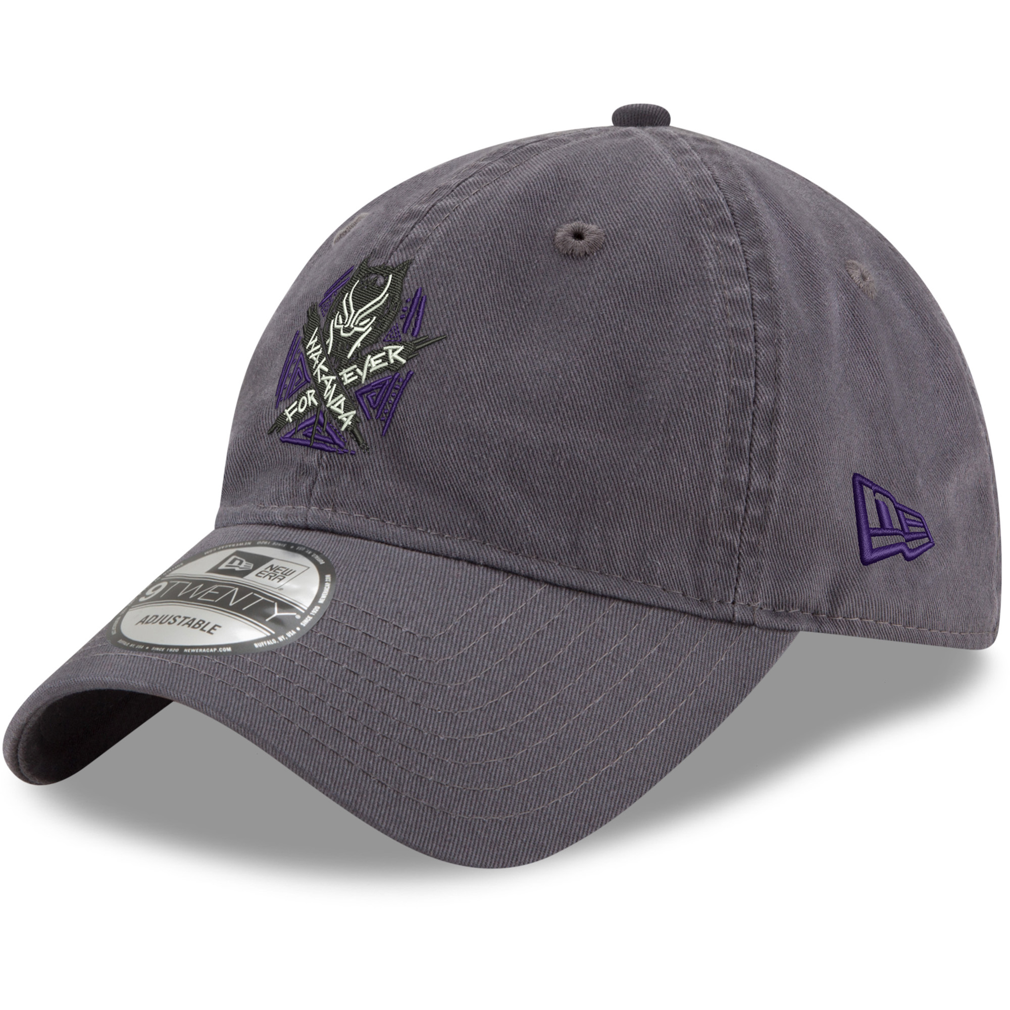 Men's New Era Charcoal Black Panther Wakanda Forever 9TWENTY Adjustable Hat - Image 2