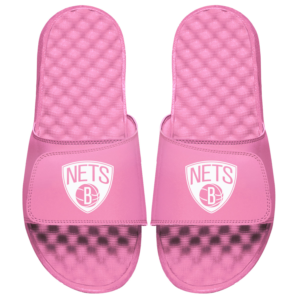 Youth ISlide Pink Brooklyn Nets Primary Logo Slide Sandals