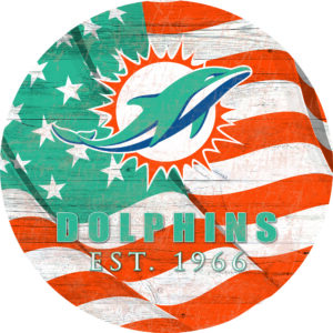 Miami Dolphins 12" Team Color Flag Sign