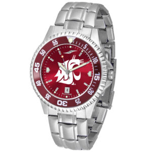 Crimson Washington State Cougars Competitor Steel AnoChrome Color Bezel Watch