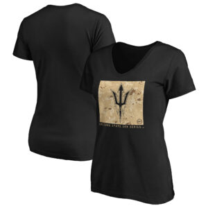Women's Black Arizona State Sun Devils OHT Eagle V-Neck T-Shirt